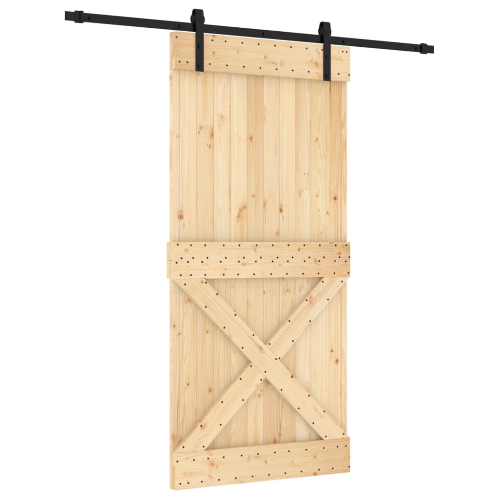 Schuifdeur met beslag 95x210 cm massief grenenhout