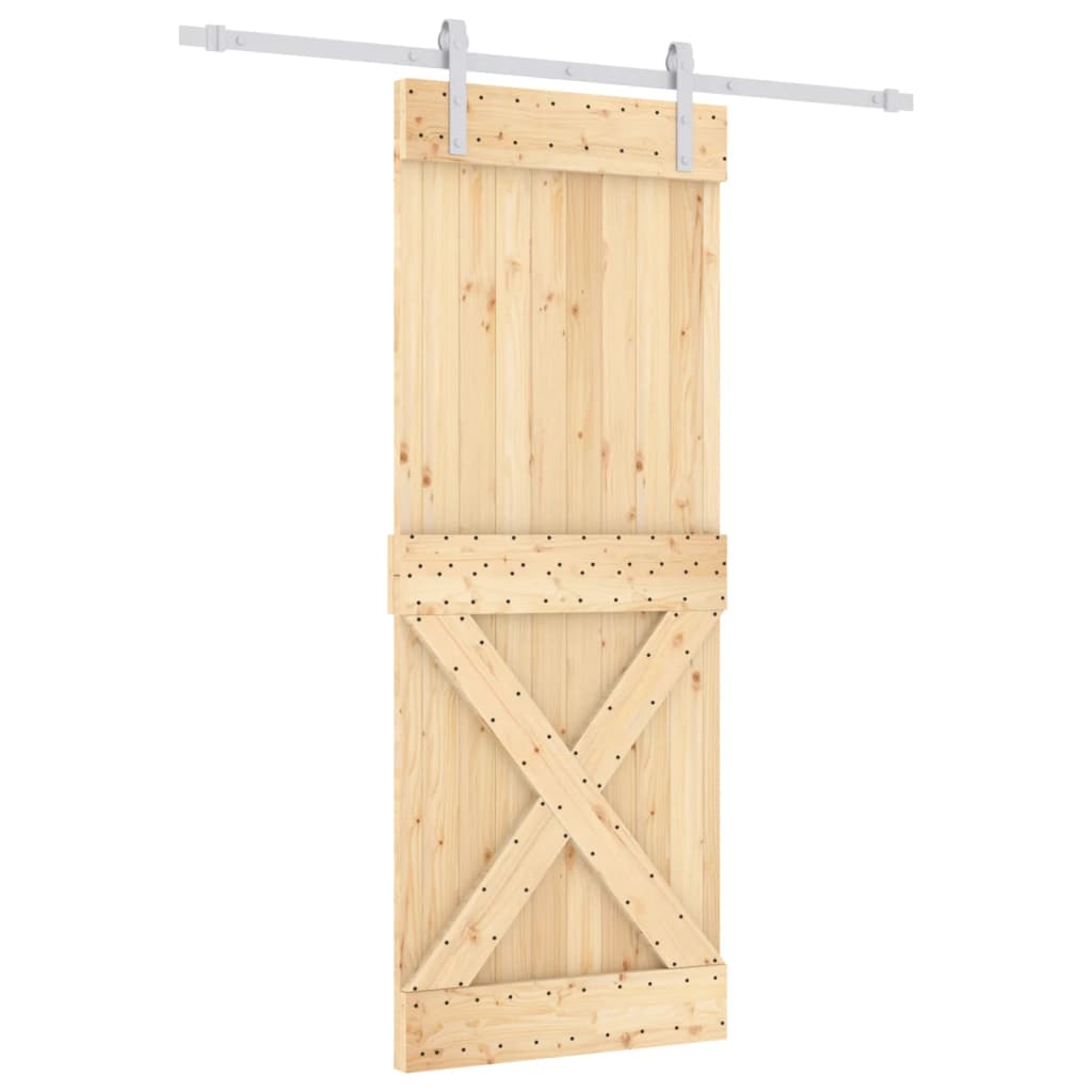 Schuifdeur met beslag 80x210 cm massief grenenhout