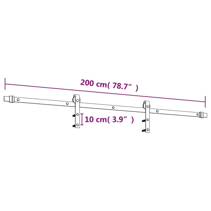 Schuifdeur met beslag 70x210 cm massief grenenhout