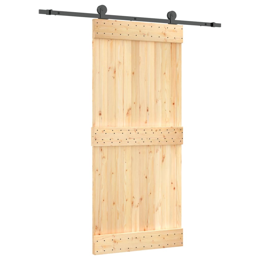 Schuifdeur met beslag 90x210 cm massief grenenhout