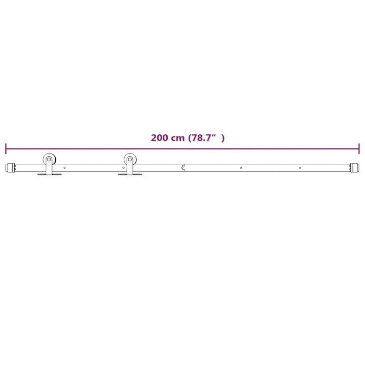 Schuifdeur met beslag 80x210 cm massief groenhout