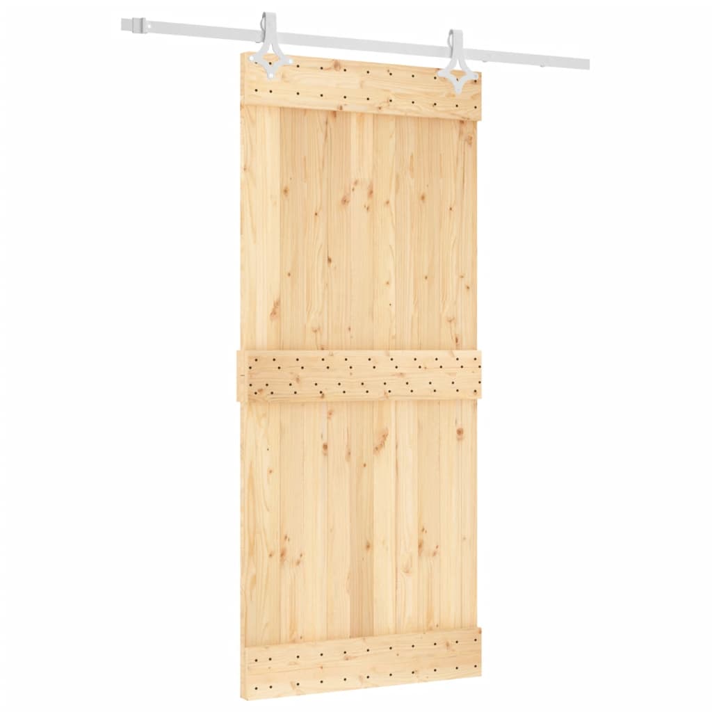 Schuifdeur met beslag 90x210 cm massief groenhout