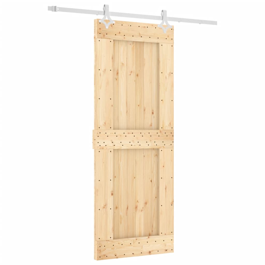 Schuifdeur met beslag 80x210 cm massief groenhout