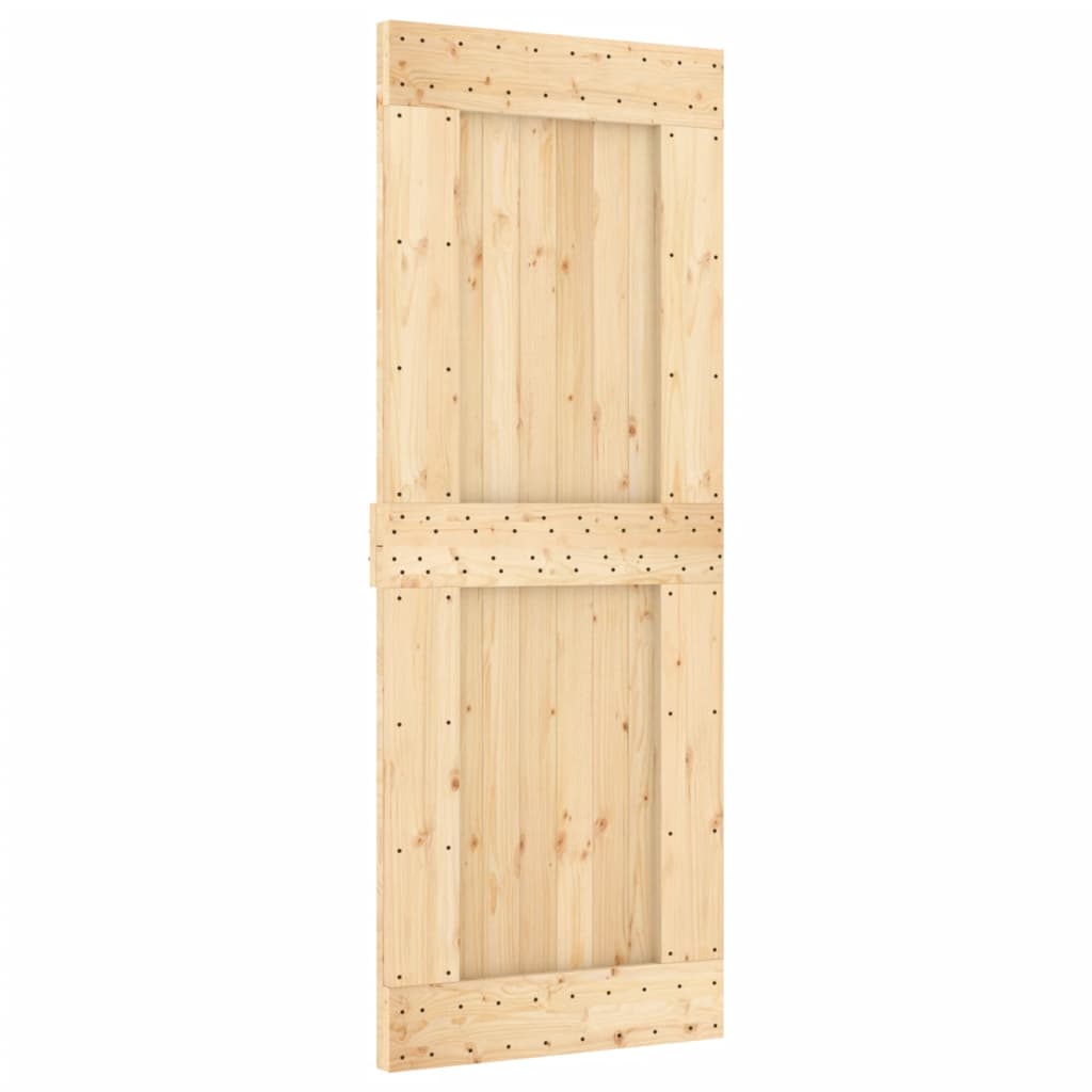 Schuifdeur met beslag 80x210 cm massief groenhout