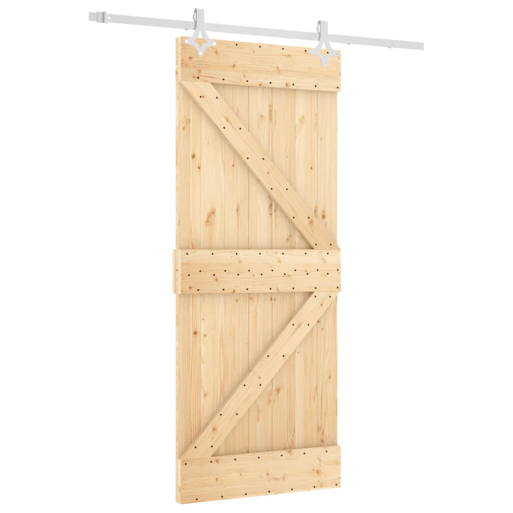 Schuifdeur met beslag 85x210 cm massief grenenhout