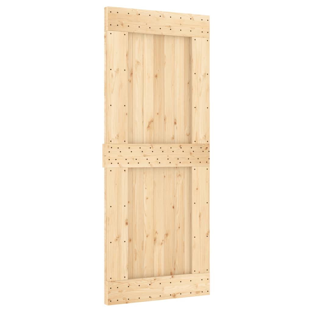 Schuifdeur met beslag 85x210 cm massief groenhout