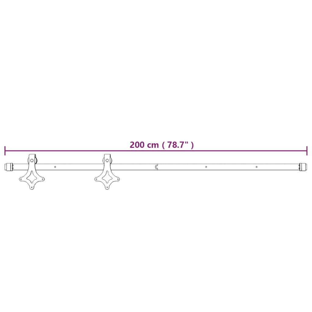 Schuifdeur met beslag 70x210 cm massief groenhout