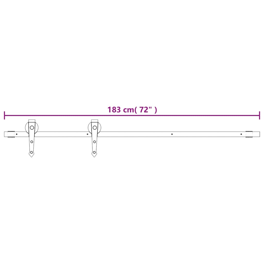 Schuifdeur met beslag 80x210 cm massief groenhout