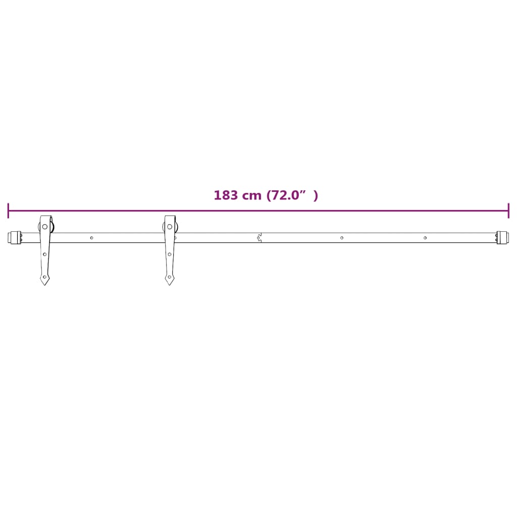 Schuifdeur met beslag 70x210 cm massief groenhout