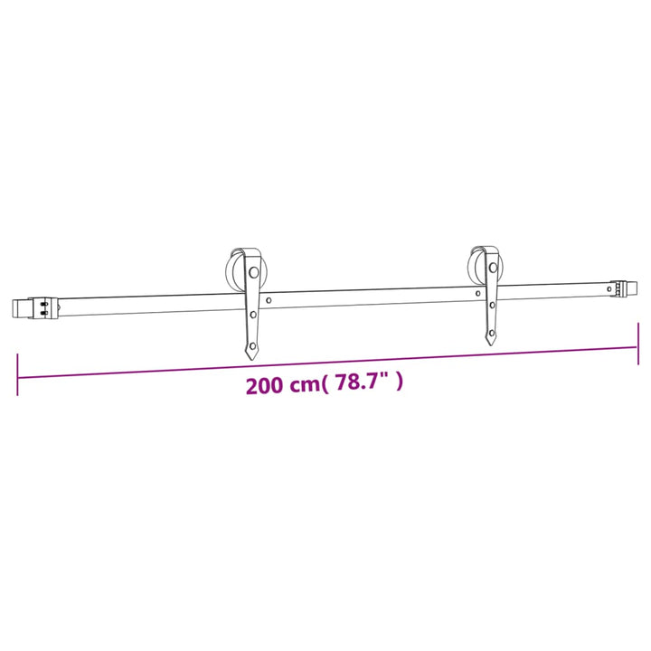 Schuifdeur met beslag 70x210 cm massief groenhout