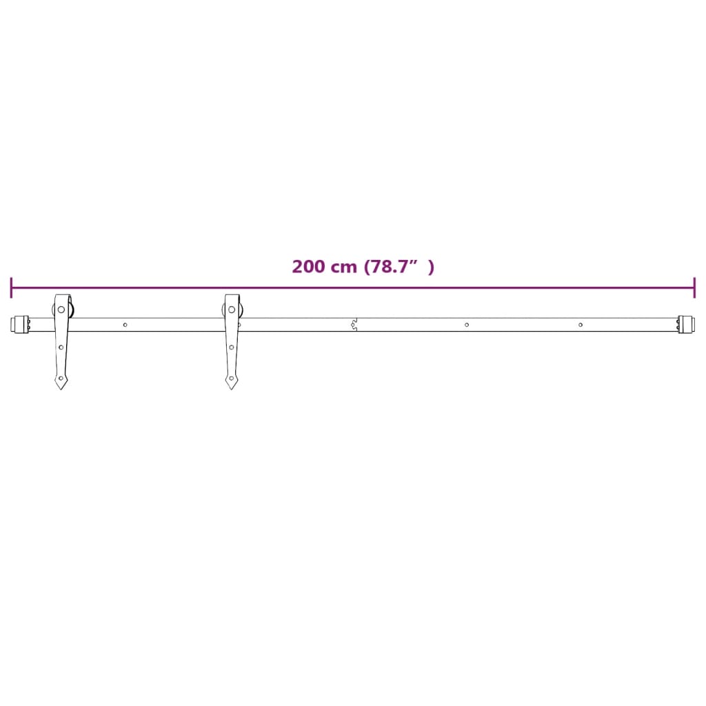 Schuifdeur met beslag 70x210 cm massief groenhout