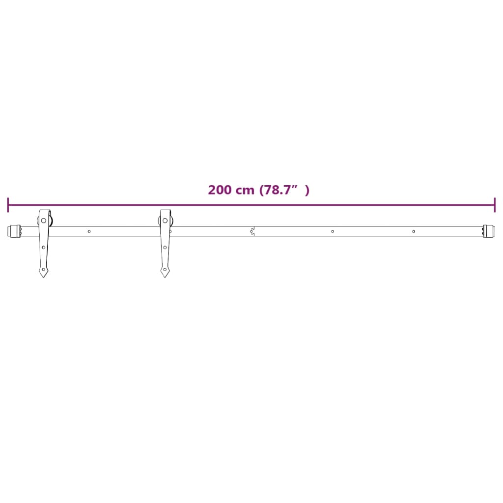 Schuifdeur met beslag 80x210 cm massief groenhout