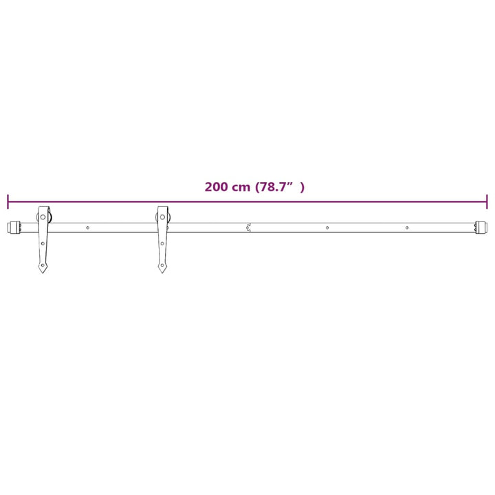 Schuifdeur met beslag 80x210 cm massief grenenhout