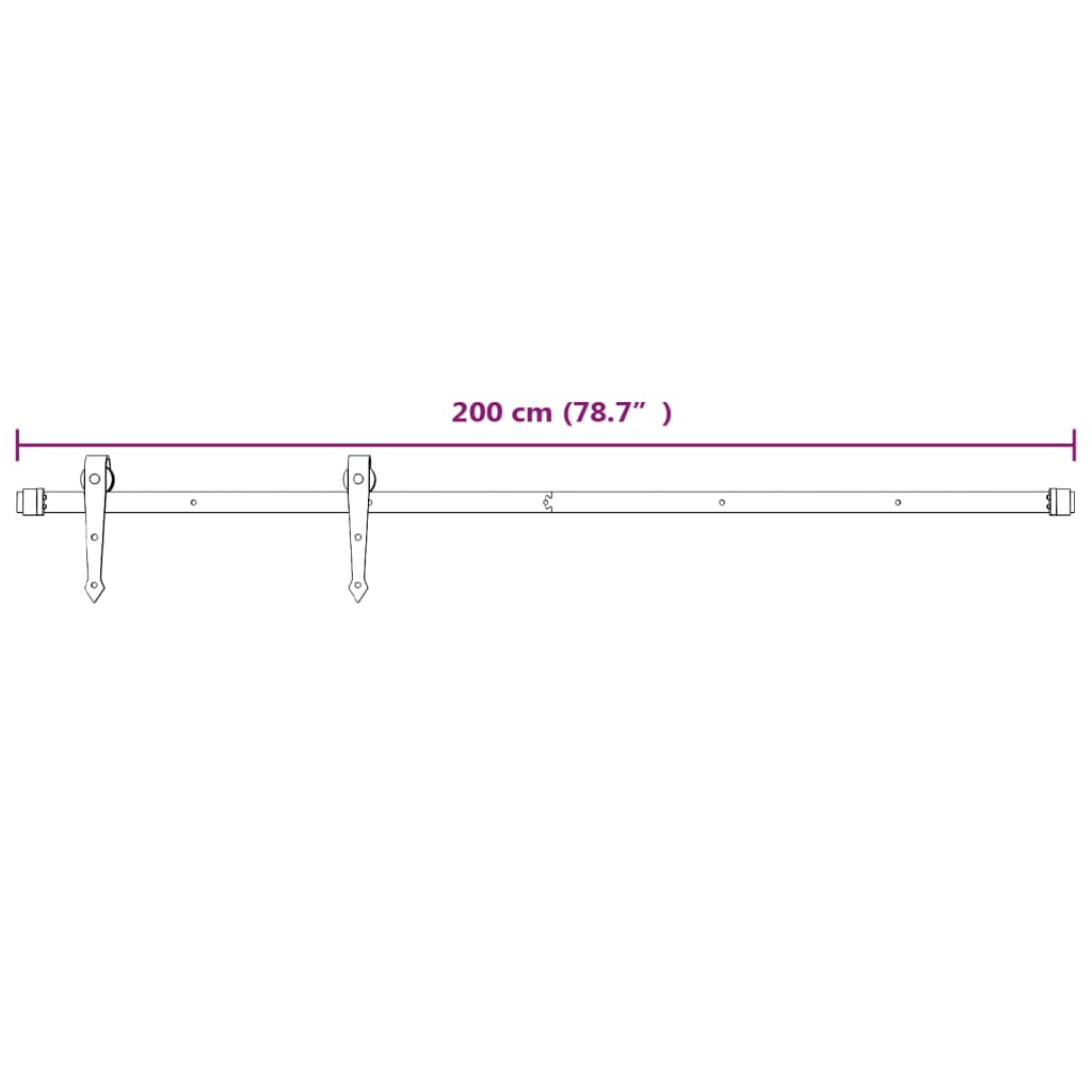 Schuifdeur met beslag 90x210 cm massief groenhout