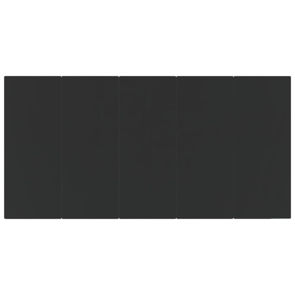 7-delige Tuinset poly rattan en staal grijs en zwart
