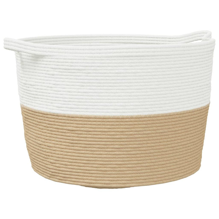 Wasmand ø 60x36 cm katoen beige en wit