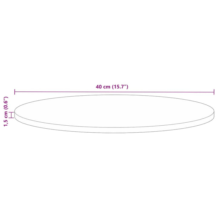 Tafelblad rond ø˜ 40x1,5 cm massief gerecycled hout