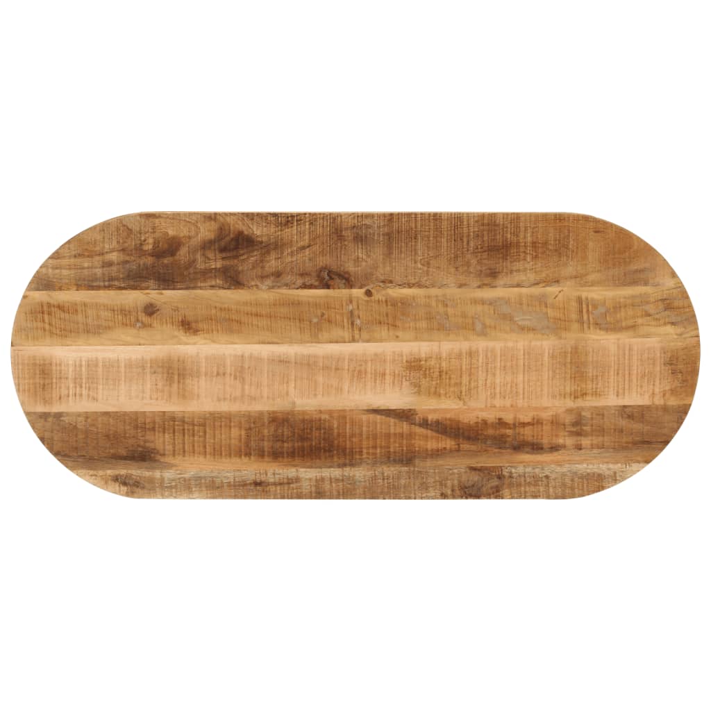 Tafelblad ovaal 100x40x2,5 cm massief ruw mangohout