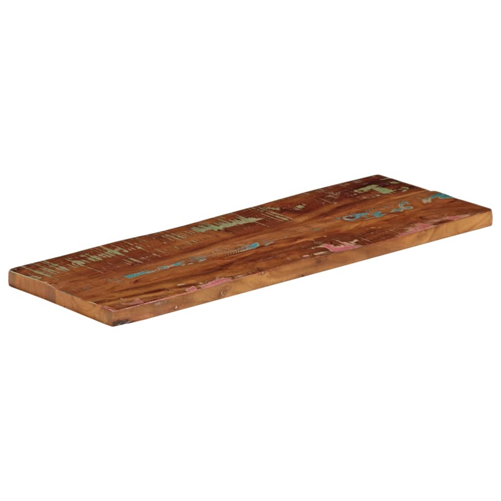 Tafelblad rechthoekig 80x40x2,5 cm massief gerecycled hout