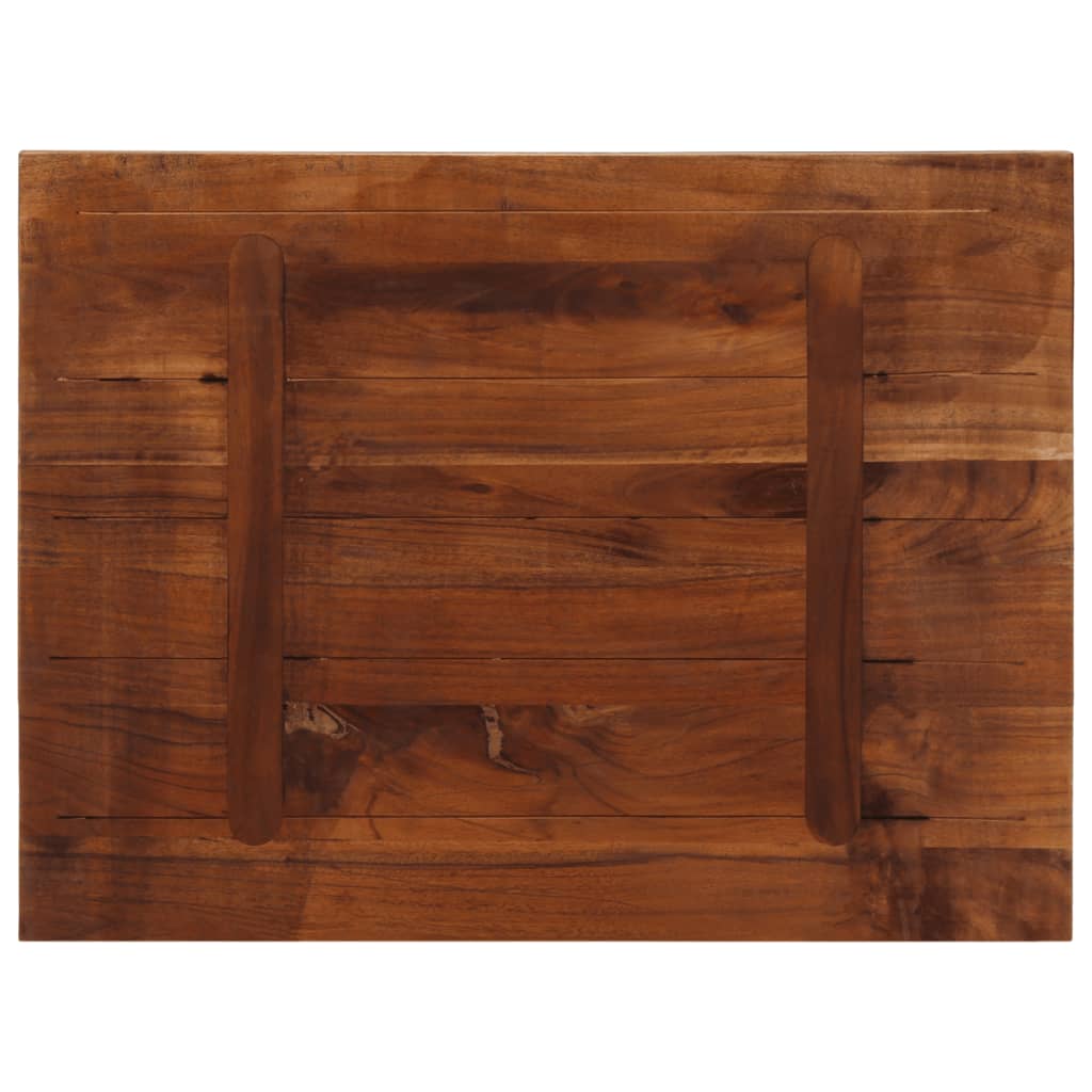 Tafelblad rechthoekig 90x50x2,5 cm massief gerecycled hout