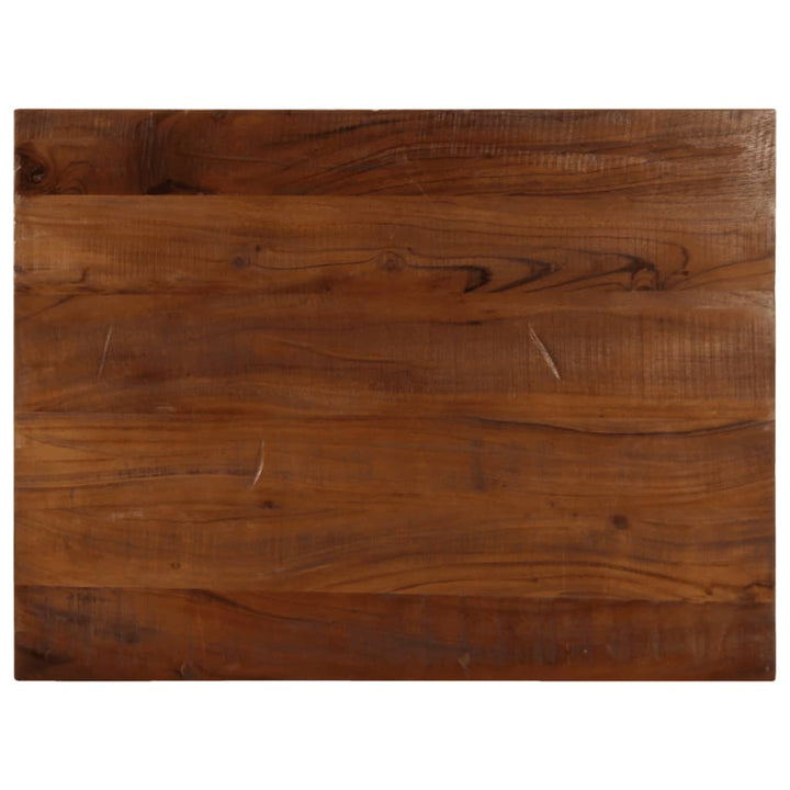 Tafelblad rechthoekig 90x70x2,5 cm massief gerecycled hout