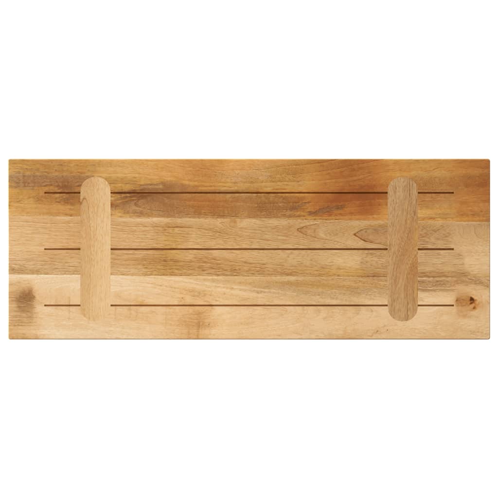 Tafelblad rechthoekig 90x40x2,5 cm massief ruw mangohout