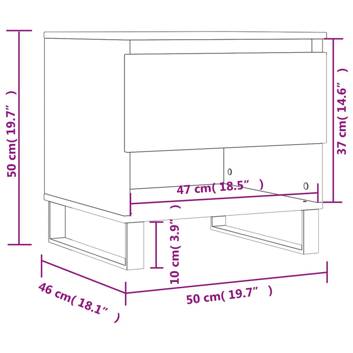 Salontafels 2 st 50x46x50 cm bewerkt hout hoogglans wit