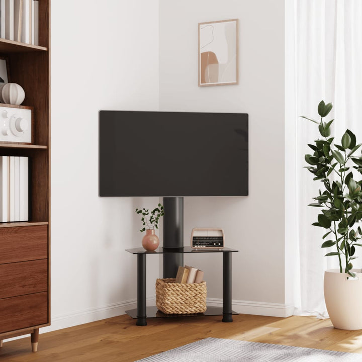 Tv-standaard hoek 2-laags voor 32-70 inch zwart