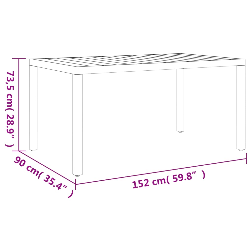 7-delige Tuinset aluminium zwart en bruin