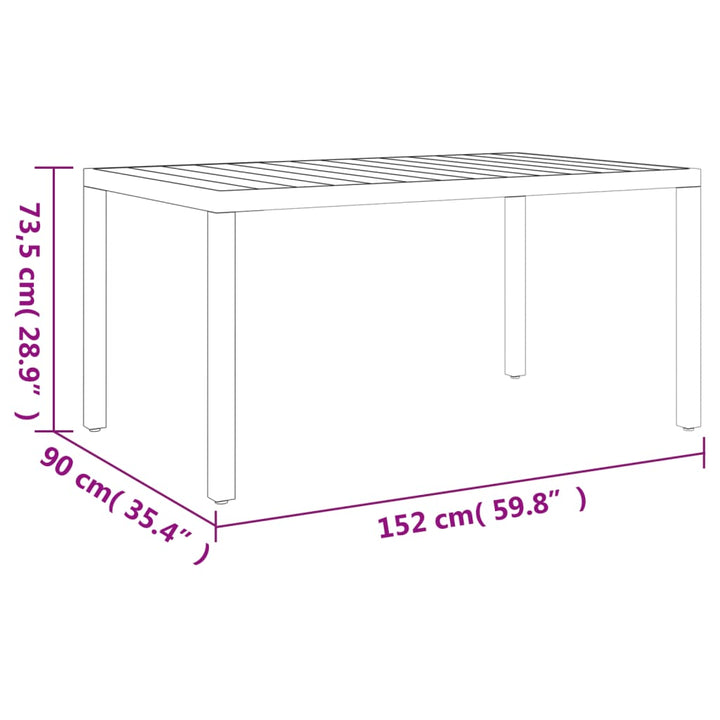 7-delige Tuinset aluminium zwart en bruin