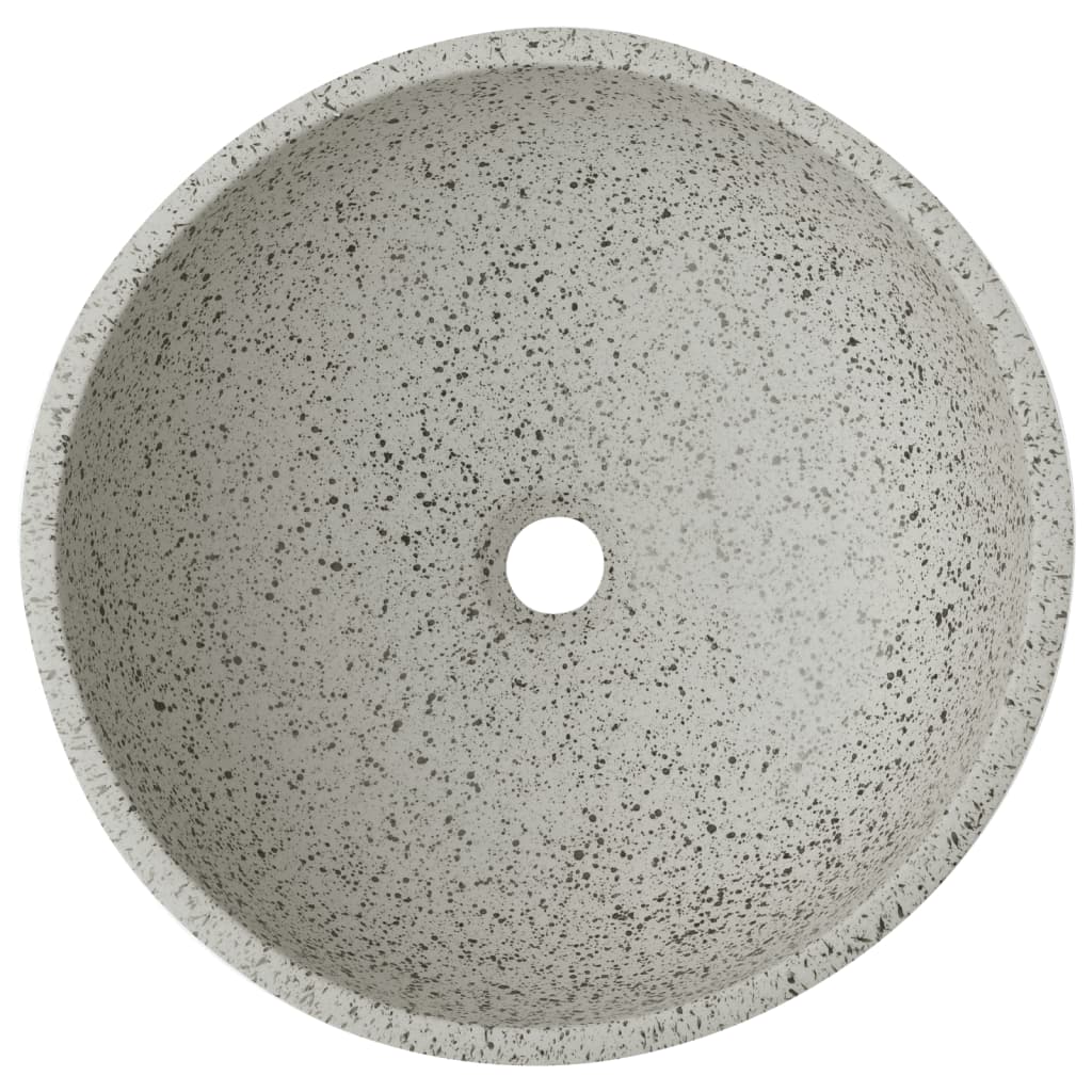 Opzetwasbak rond Diameter41x14 cm keramiek grijs