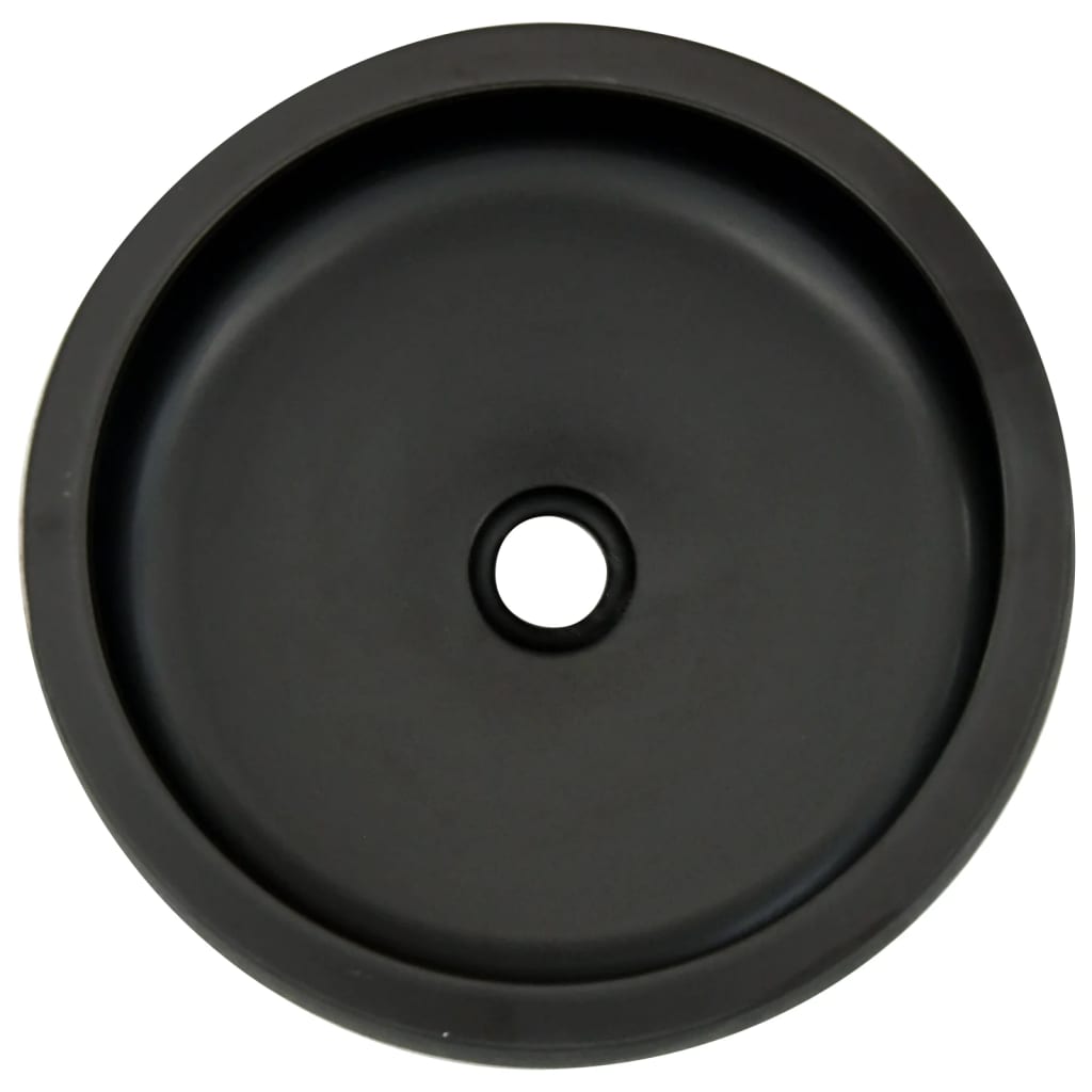 Opzetwasbak rond Diameter41x14 cm keramiek zwart en bruin