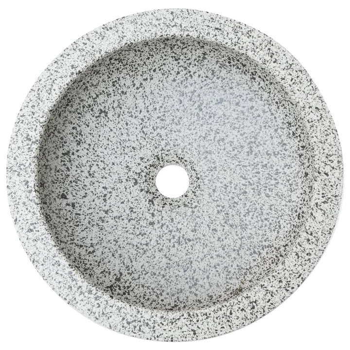 Opzetwasbak rond Diameter41x14 cm keramiek grijs