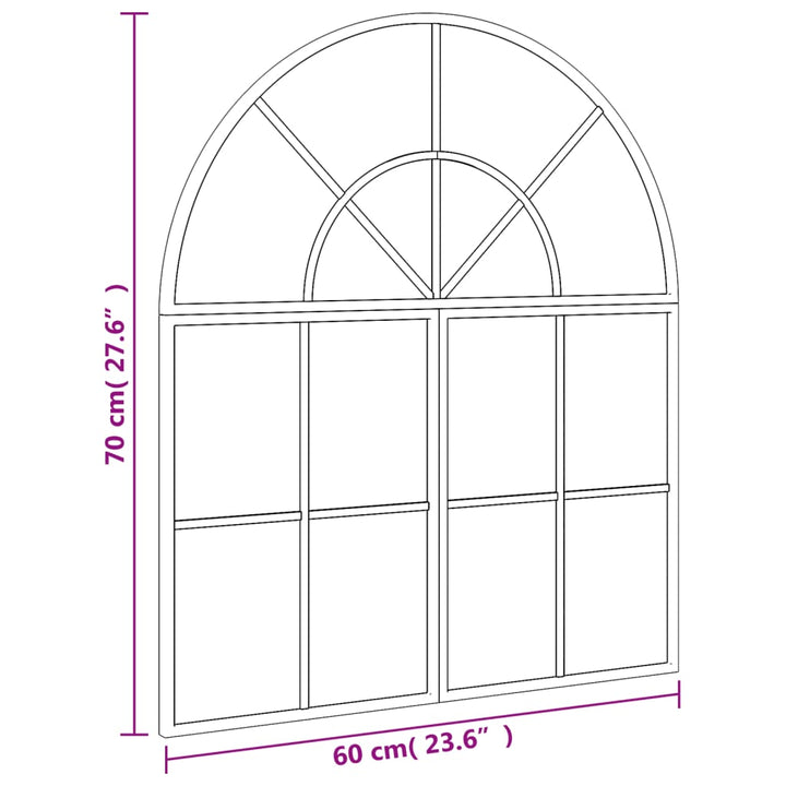 Wandspiegel boog 60x70 cm ijzer zwart