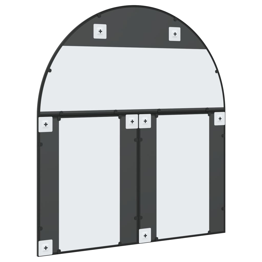 Wandspiegel boog 100x110 cm ijzer zwart