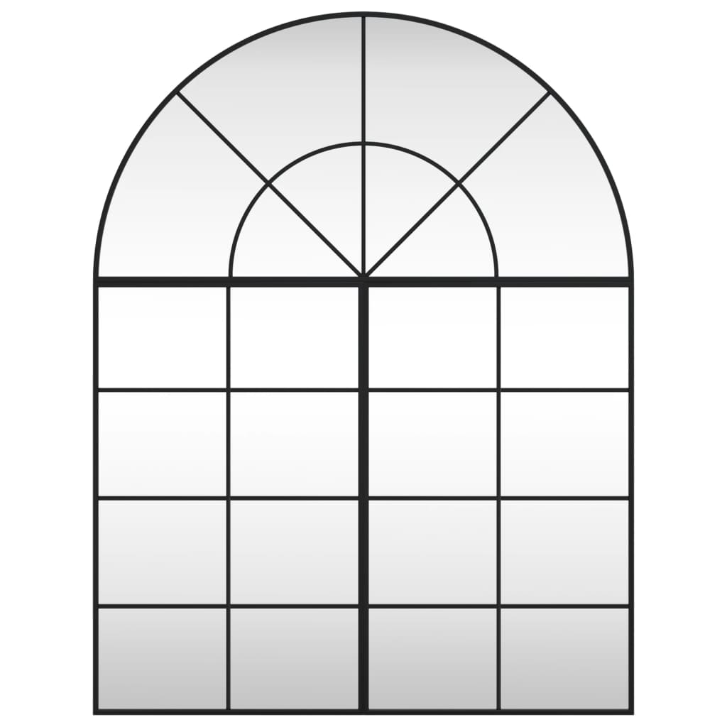 Wandspiegel boog 100x130 cm ijzer zwart