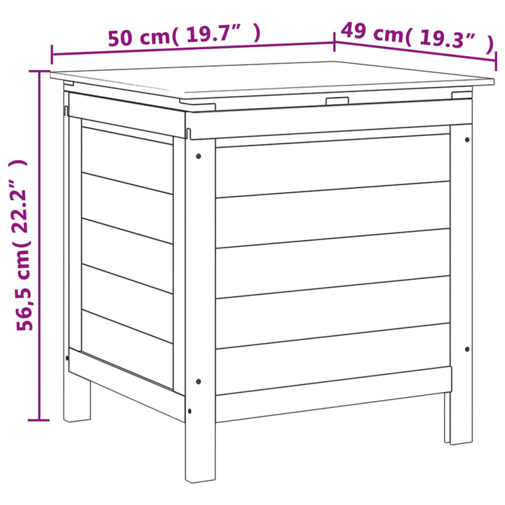 Tuinbox 50x49x56,5 cm massief vurenhout antracietkleurig