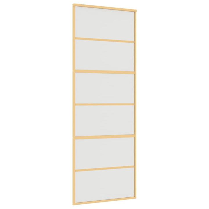 Schuifdeur 76x205 cm mat ESG-glas en aluminium goudkleurig