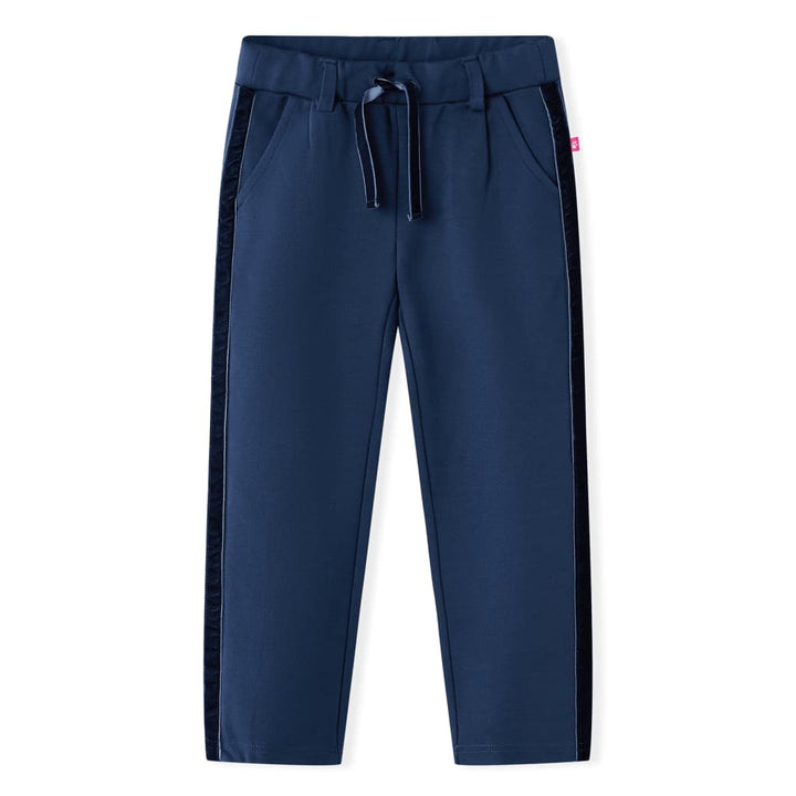 Kinderbroek met zwarte bies 116 marineblauw