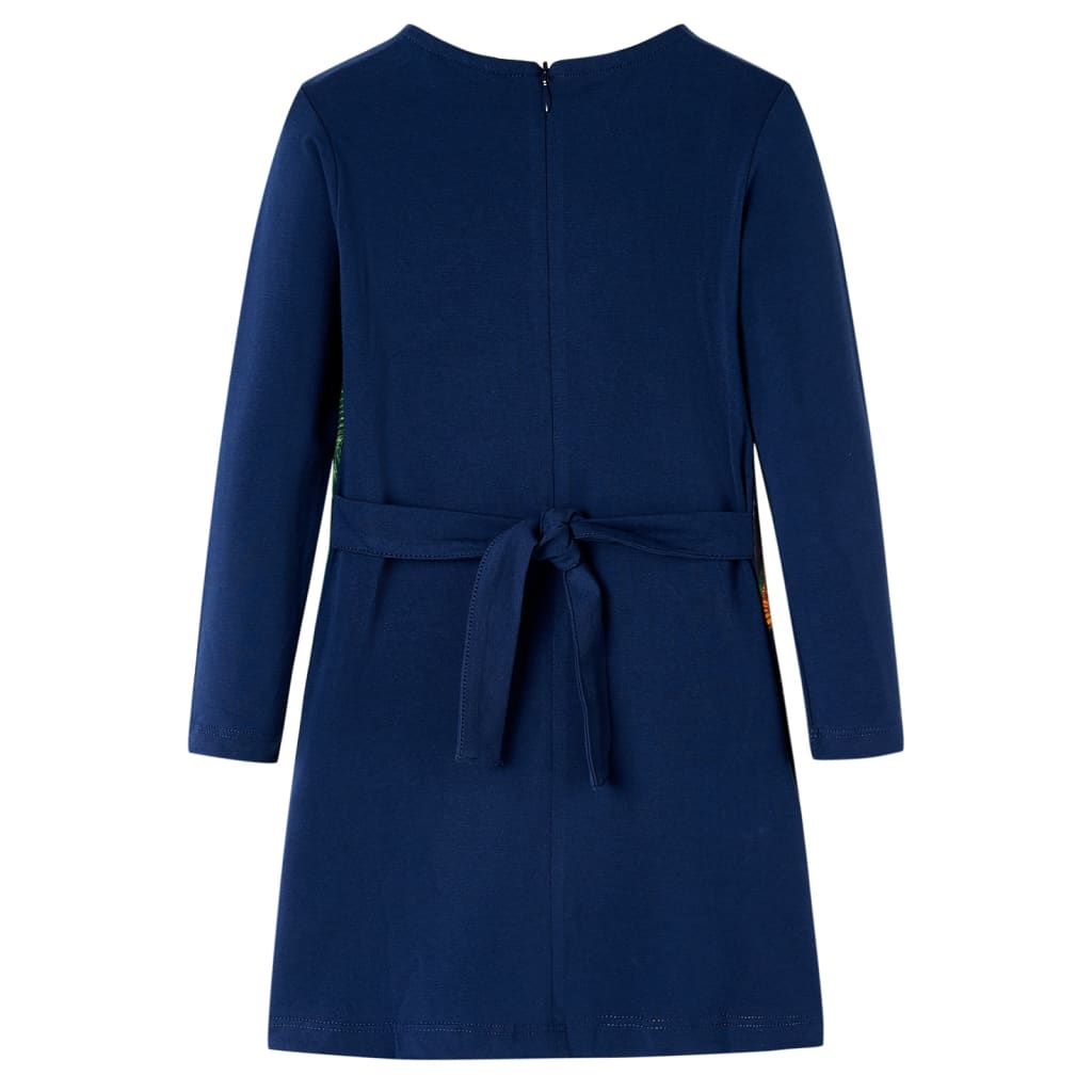 Kinderjurk met lange mouwen 104 marineblauw