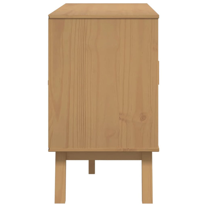 Dressoir OLDEN 114x43x73,5 cm massief groenenhout grijs en bruin