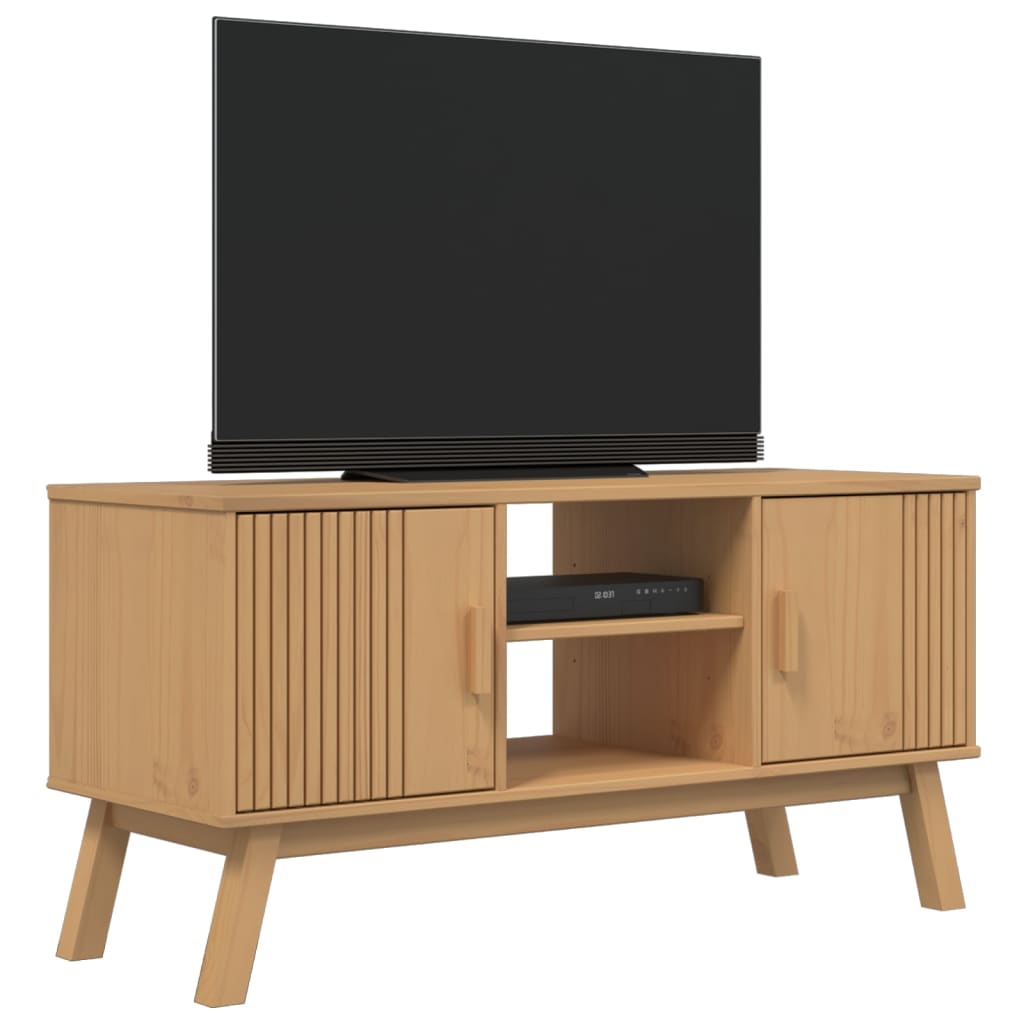 Tv-meubel OLDEN 114x43x57 cm massief groenenhout bruin