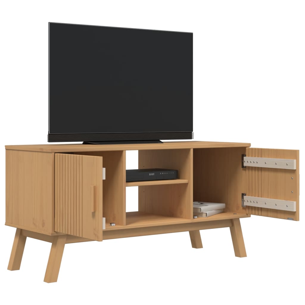 Tv-meubel OLDEN 114x43x57 cm massief groenenhout bruin