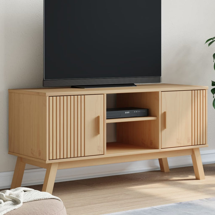 Tv-meubel OLDEN 114x43x57 cm massief groenenhout bruin