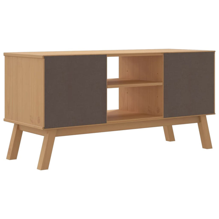 Tv-meubel OLDEN 114x43x57 cm groenhout grijs en bruin