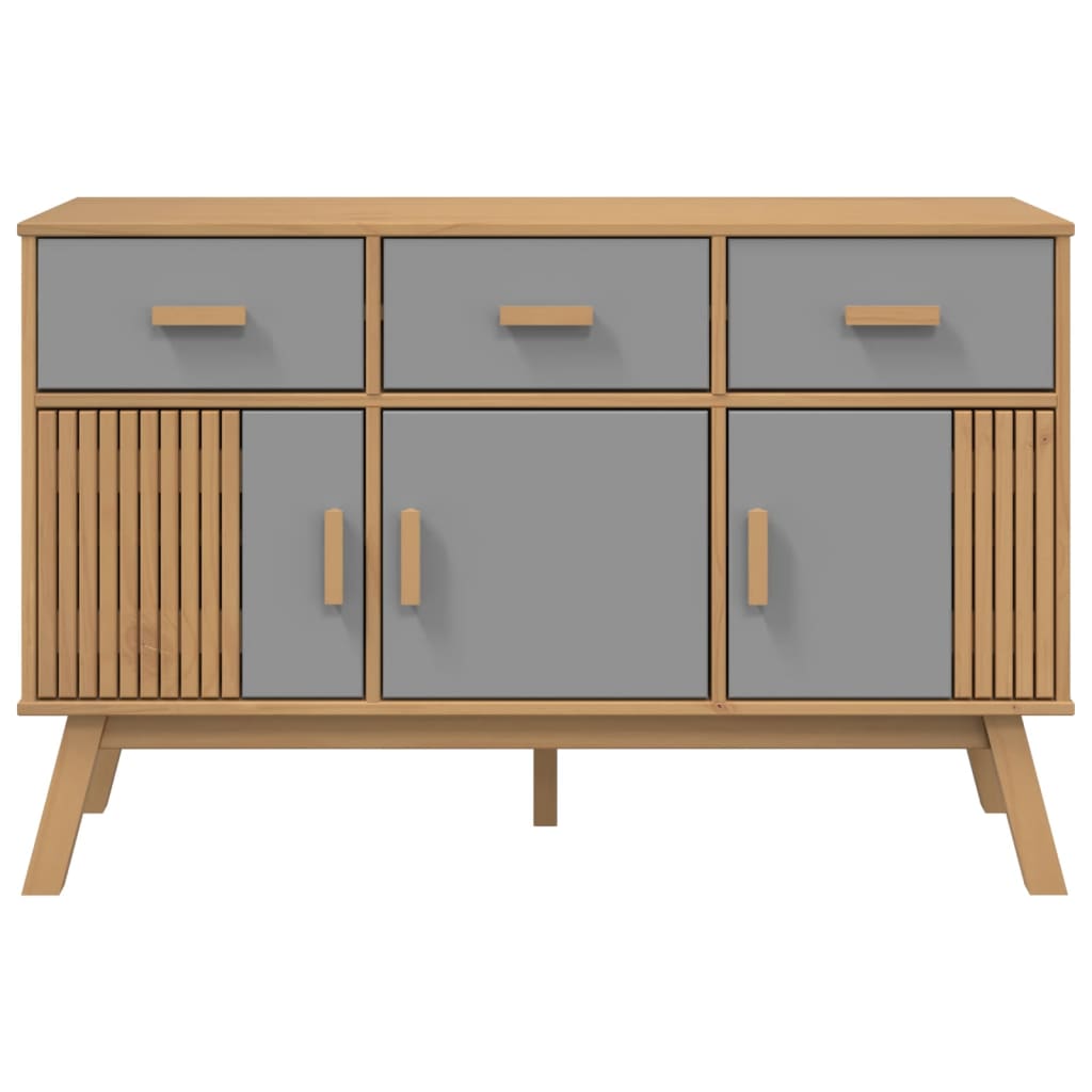 Dressoir OLDEN 114x43x73,5 cm massief groenenhout grijs en bruin