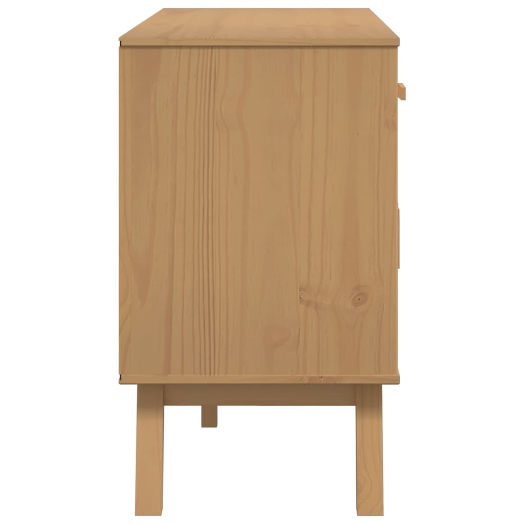 Dressoir OLDEN 114x43x73,5 cm massief groenenhout grijs en bruin