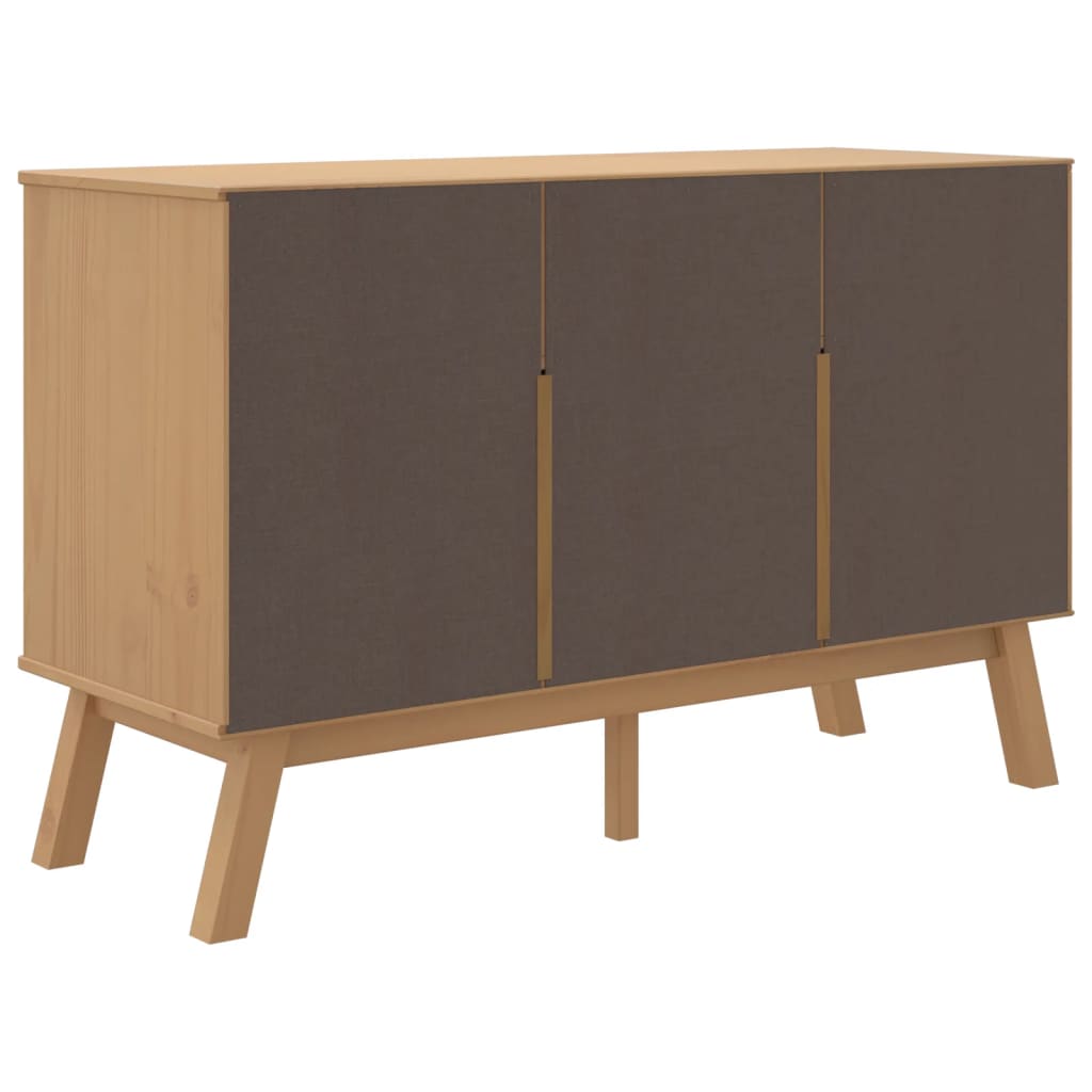 Dressoir OLDEN 114x43x73,5 cm massief groenenhout grijs en bruin