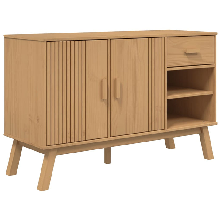 Dressoir OLDEN 114x43x73,5 cm massief groenhout bruin