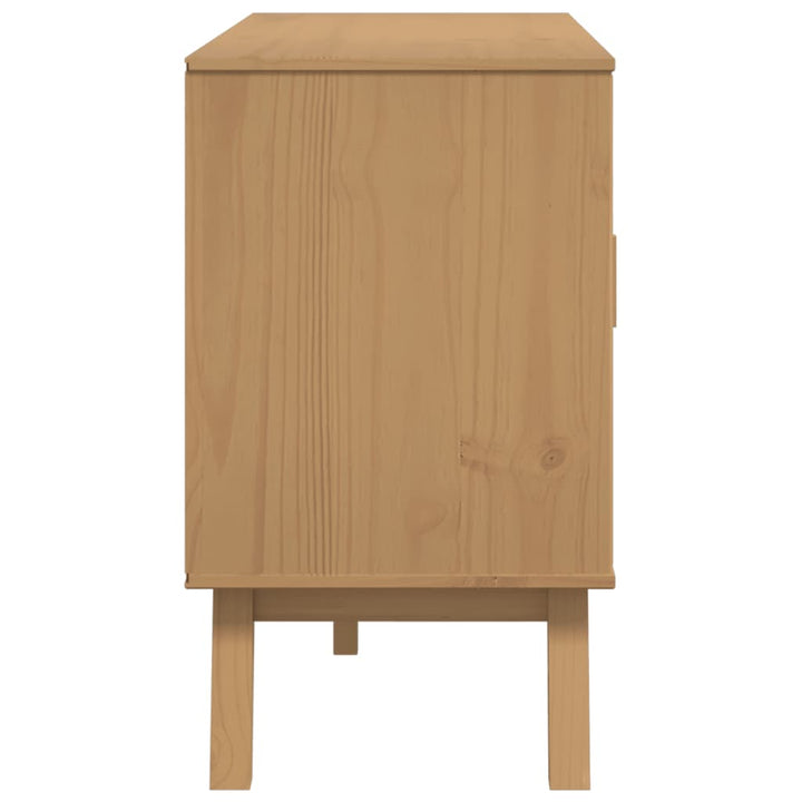 Dressoir OLDEN 114x43x73,5 cm massief groenenhout grijs en bruin